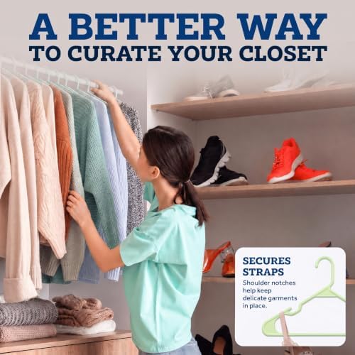 Zober Aqua Plastic Hangers 50 Pack, Clothes Hangers Plastic