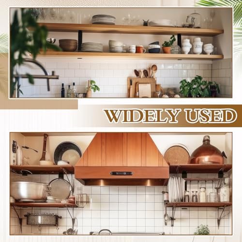 Shimeyao 2 Pack 5 Inch Heavy Duty Double Floating Shelf Brackets 1/5 Inch Thick U Shaped Shelf Bracket with Mounting Har
