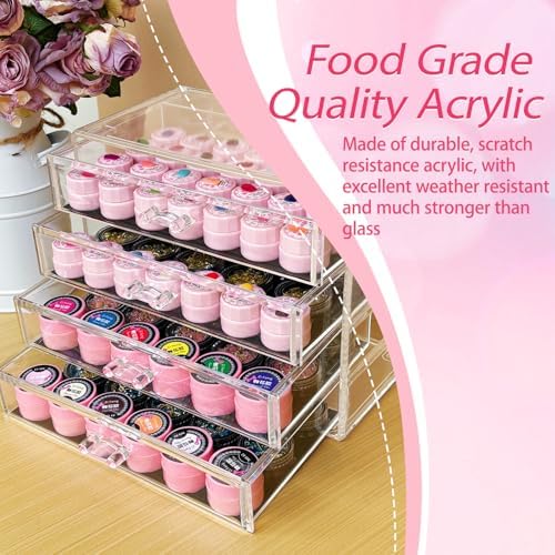 4 Tier Nail Art Decoration Storage Box，Acrylic Make Up