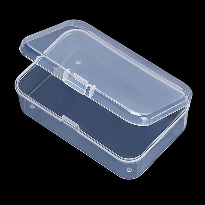 12 Pieces Clear Plastic Box Containers (3.27 x 2.13 x 1.02 inch) with Lids for Tiny Items and Other Craft Projects