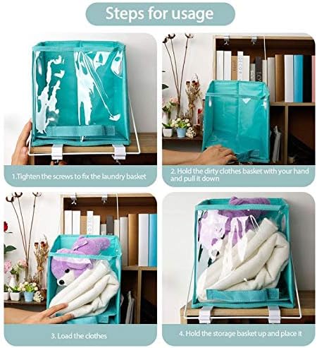 Closet Caddy Clothes Organizer Pull Down Shelf Basket Rotatable Retrieve Foldable with Clear Window Carry for Bedroom