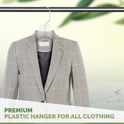 DEILSY™ Clear Plastic Hangers 25 Pack Durable Plastic Shirt Hangers