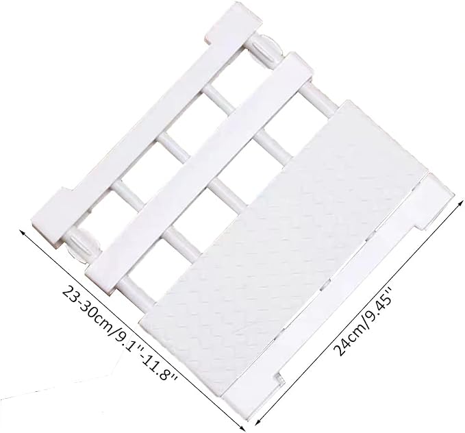 Closet Shelf Dividers Expandable Wardrobe Organizer System Tension Rod Adjustable Storage Rack Hanger Separators 9.45'' Width for Bedroom Bathroom Kitchen Bookshelf Office - White