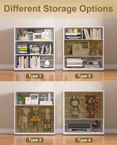 3-Tier Metal Bookshelf, Small Bookcase with Adjustable Shelves