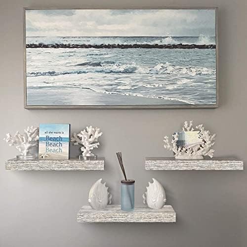 Sorbus 16 Inch Wood Floating Shelves for Wall (3 Pack, Rustic)