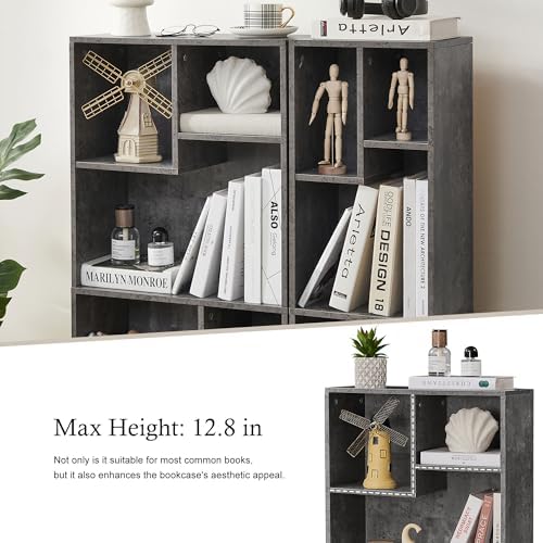 VECELO Cubby Storage Organizer Bookcase, Open Cube Display Shelf Cabinet, Freestanding Multicompartment Bookshelf for De