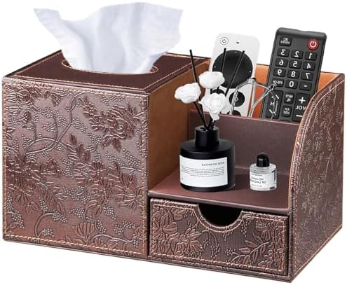 Tissue Box Cover with Drawer Organizer and Storage Tray,Cube Tissue Holder