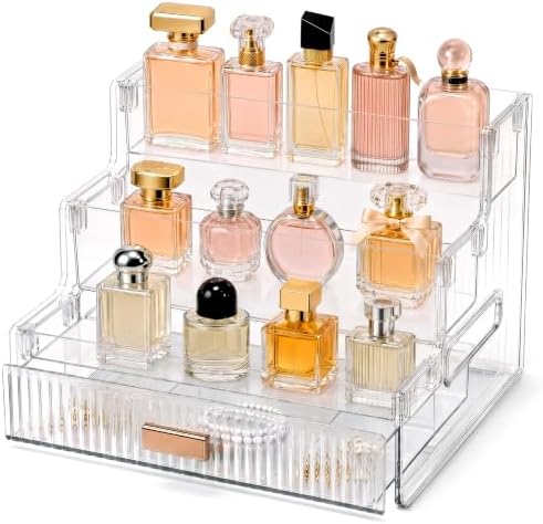 Booklov Clear Makeup Organizer Countertop for Vanity, Perfume Display Stand