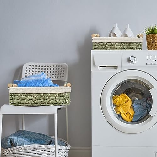 Storage Basket Wicker Baskets for Organizing with Handle Decorative Storage Bins for Countertop Toilet Paper Storage Bas