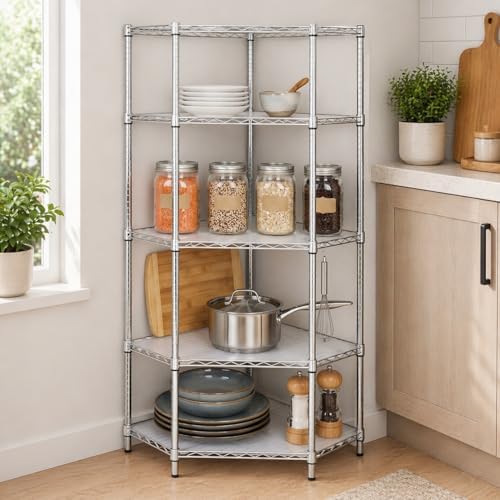 Honey-Can-Do Chrome 5-Tier Corner Shelf