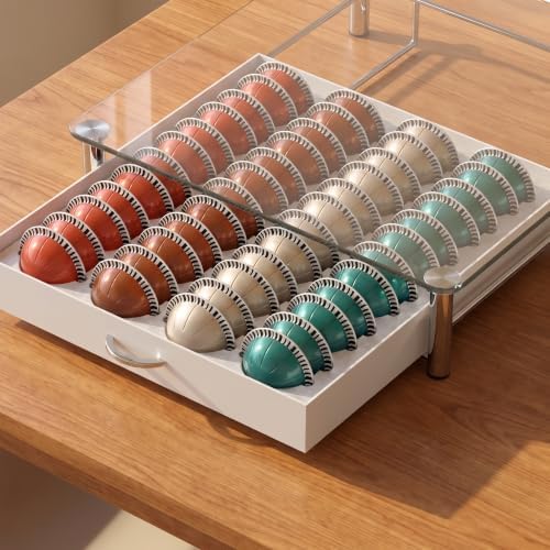 Deco Brothers Tempered Glass Vertuo Pod Holder, Fits 24 Large/48 Small Pods