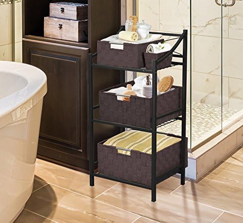 Sorbus Set of 9 Storage Baskets for Organizing, Mesh Hand-Woven Design, Linen Closet Organizers and Storage, Organizer Storage Baskets for Shelves, Variety Pack Organizers and Storage (Chocolate)