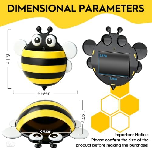 KITANIS Cute Bee Magnetic Pen Holder,2 Pack Magnetic Dry Erase Marker Holder,Magnet Storage Marker Pen Pencil Organizer for Refrigerator,Whiteboard,Locker Accessories