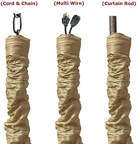 Royal Designs, Inc. CC-11-AGL Antique Gold Cord & Chain Cover- 4 feet- Silk-type Fabric Touch Fastener - Use for Chandel