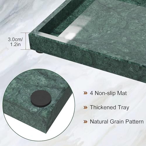 Rectangle Decorative Vanity Tray, 11.8x7.9x1.2 in, Emerald Green