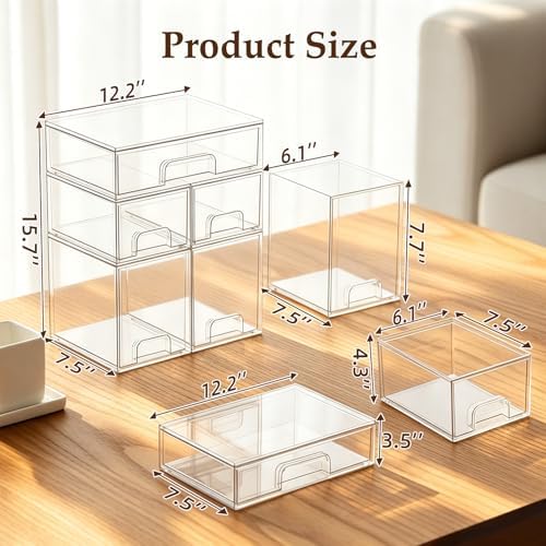 Baby Bottle Organizer 5 Pack Baby Bottle Storage Organizer Clear Bottles Station Acrylic Stackable Container Drawers Bin