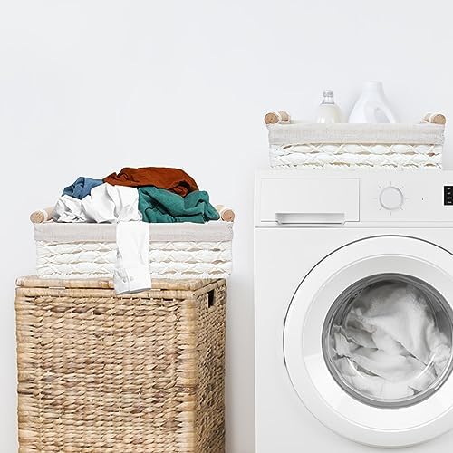 Storage Basket Wicker Baskets for Organizing with Handle Decorative Storage Bins for Countertop Toilet Paper Storage Bas