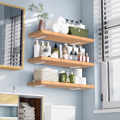 Goovilla Floating Shelf Brackets 6 Inch for 2×4" Wood Stud, 4 Pack, White