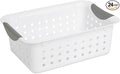 Sterilite 24-Pack Ultra Basket, Open Plastic Bins, Countertop, Cabinet and Closet Organizer, White, Small