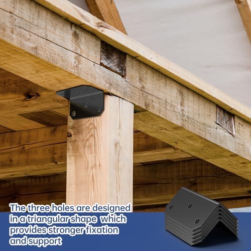 Yuleimy L Brackets for Wood, 2x4 Inch Galvanized Corner Braces, 4 PCS