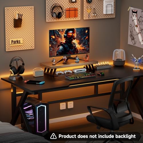 Monitor Stand - 24 Inch Wood Monitor Stand Riser, 220 Pounds Load Capacity Desk Monitor Riser for Laptop/PC/Printer, Des