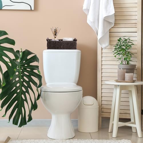 Boao 3 Pcs Boho Storage Wicker Baskets Handmade Woven Decorative Paper Rope Baskets for Organizing with Handle Counterto