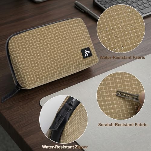 simtoper Small Electronics Organizer Travel Case – Slim Travel Cable Pouch for Small Tech Accessories, Cords, Chargers, 