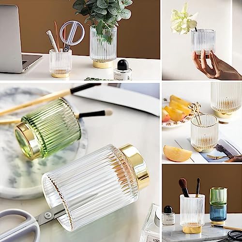 DASITON Makeup Brush holder Organizer,Crystal Cosmetic Makeup Brush Glass Brushes Storage Holder, Vintage Make Up Brush 