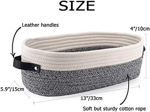 2 Pack Small Cotton Rope Woven Basket Toilet Paper Baskets for Organizing Decorative Basket for Boho Decor Small Storage