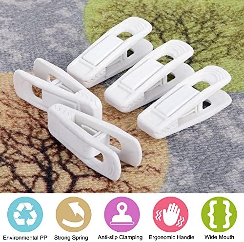 Tinfol White Velvet Hanger Clips, 80PC Pants Velvet Clips, Clothes Hanger Clip Clothes Pin, Strong Finger Flocked Clip Perfect for Slim-line Clothes Velvet Hangers