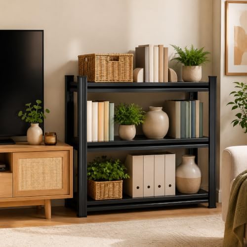 Bolt-Free Book Shelf, Metal Adjustable Bookshelf, Wide Heavy Duty Bookcase