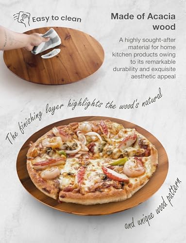 TIDITA 10" Wooden Lazy Susan Organizer for Cabinet, 360° Rotation, No Rim