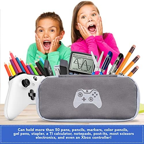 L LIFETIME Pencil Case Organizer Zipper Pouch with Large Compartments for Office Desk School Supplies Pens Markers for Kids - Pencil Pouch - Kid Pencil Case (Video Game Design)