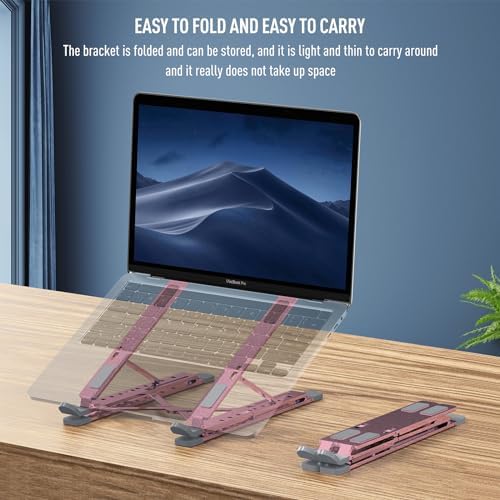 Portable Laptop Riser, Adjustable Laptop Stand,Aluminum Laptop Stand for Desk Foldable, Ergonomic Computer Notebook Stan