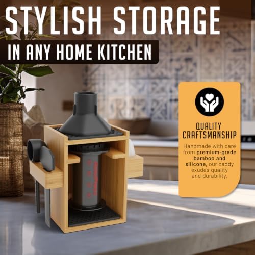 Organizer for AeroPress, Coffee Caddy Stand & Paper Filter Holder - Compact