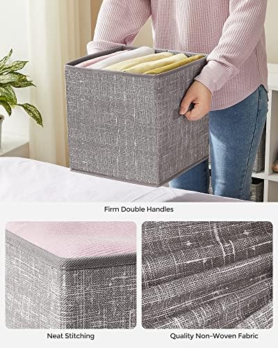 SONGMICS Storage Cubes, Set of 6, 11-Inch Foldable Closet Organizers