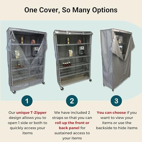 Formosa Covers Clear Front Wire Shelf Cover 60x24x72" Grey No Shelf