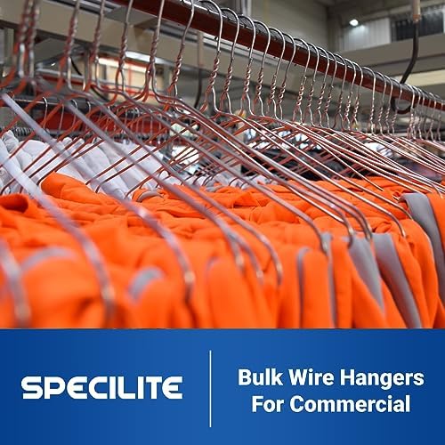 SPECILITE Wire Metal Clothes Hangers Bulk 200 Pack, Ultra Thin, Silver