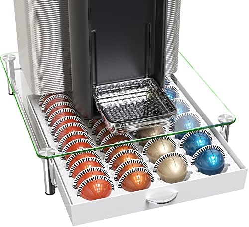 Deco Brothers Tempered Glass Vertuo Pod Holder, Fits 24 Large/48 Small Pods