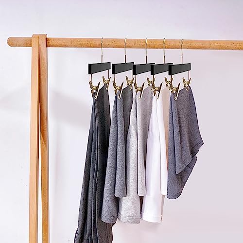 Quality Hangers 20 Pack Ultra Thin Space Saving Black Wooden Hangers - 360 Degree Swivel Hook - Best for Suits Coats & More