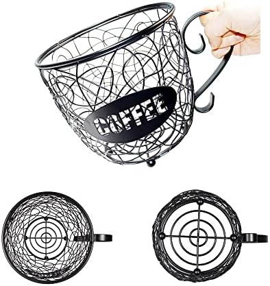 Coffee Pod Holder Large Capacity K Cup Holder, Multiuse Coffee Station Organizer, Espresso Capsule Storage, Wire Basket 