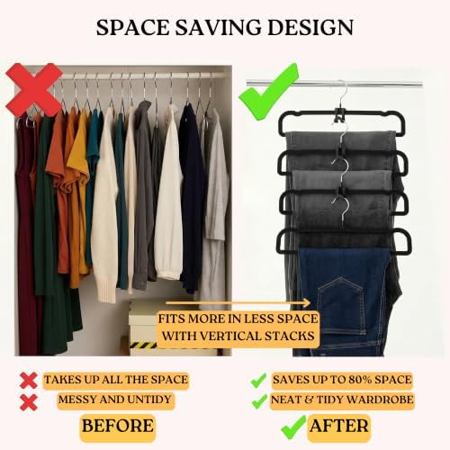 ZAKUTO Velvet Pants Hangers 50 Pack – Non-Slip Space Saving with 20 Hooks