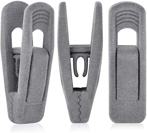 TOFIIGREM Grey Velvet Hanger Clips - 60 PCS Velvet Hanger Clip, Strong Velvet Clips Fit for Velvet Hangers