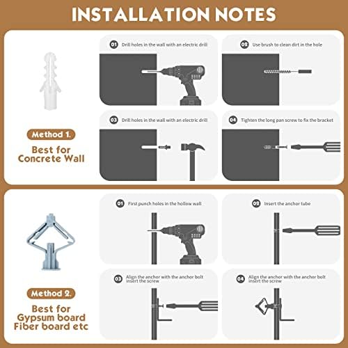 4 Pack L16 x H 10" Heavy Duty Shelf Brackets with Screws Wall Shelves Brackets with 90 Degree Triangle, Black Metal Shel