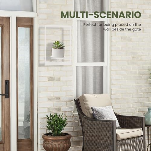 Hanging Planters for Indoor Plants Floating Shelves for Wall White, Wall Plant Holder Stand to Hold Large Pots - Premium