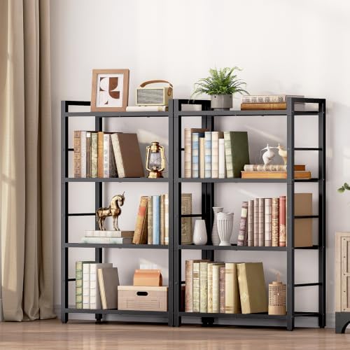 HOOBRO 4-Tier Bookshelf, Standing Tall Bookcase, Vertical Storage Shelf
