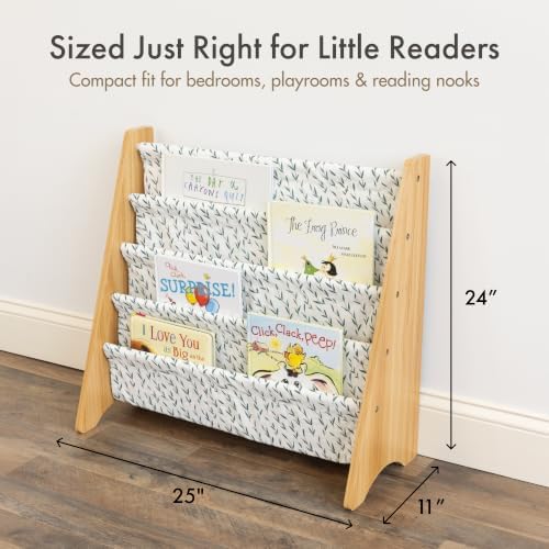 Humble Crew Kids Bookshelf, Montessori Front Facing Toddler Bookcase 4 Tier