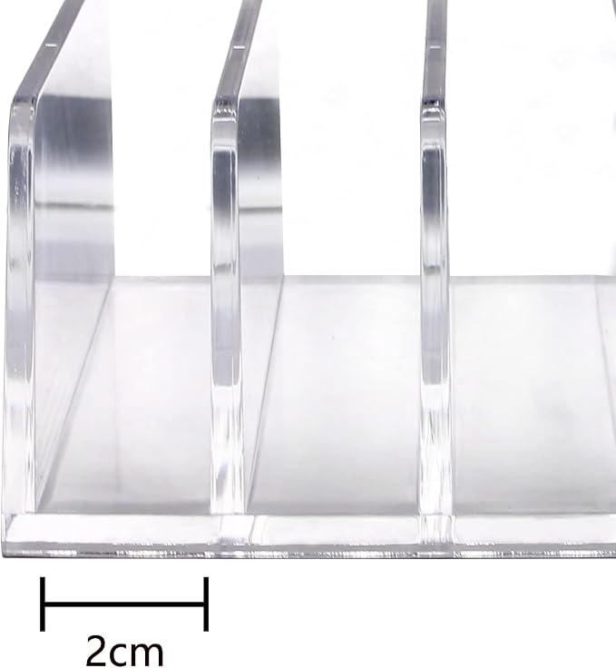 Acrylic Mail Organizer for Sorting Mail, Business Card 2Pack, 5 Slots Mail Holder for Desktop Shelf, Acrylic Mail Sorter for Desk Organzier, Clear Bill Money Divider for Cash Envelope,Set of 2