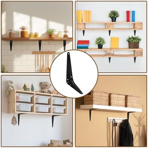 24Pcs 6 x 5 Inch Black Shelf Brackets, L Brackets