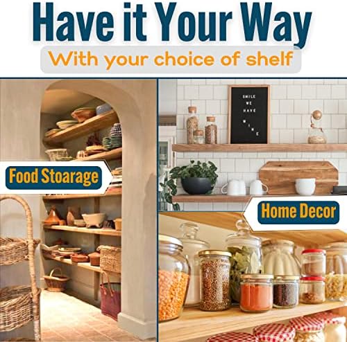 EVALD 6 Inch Floating Shelf Brackets with Screws & Anchors, Hidden Shelf Brackets for Floating Shelves, Floating Shelf M